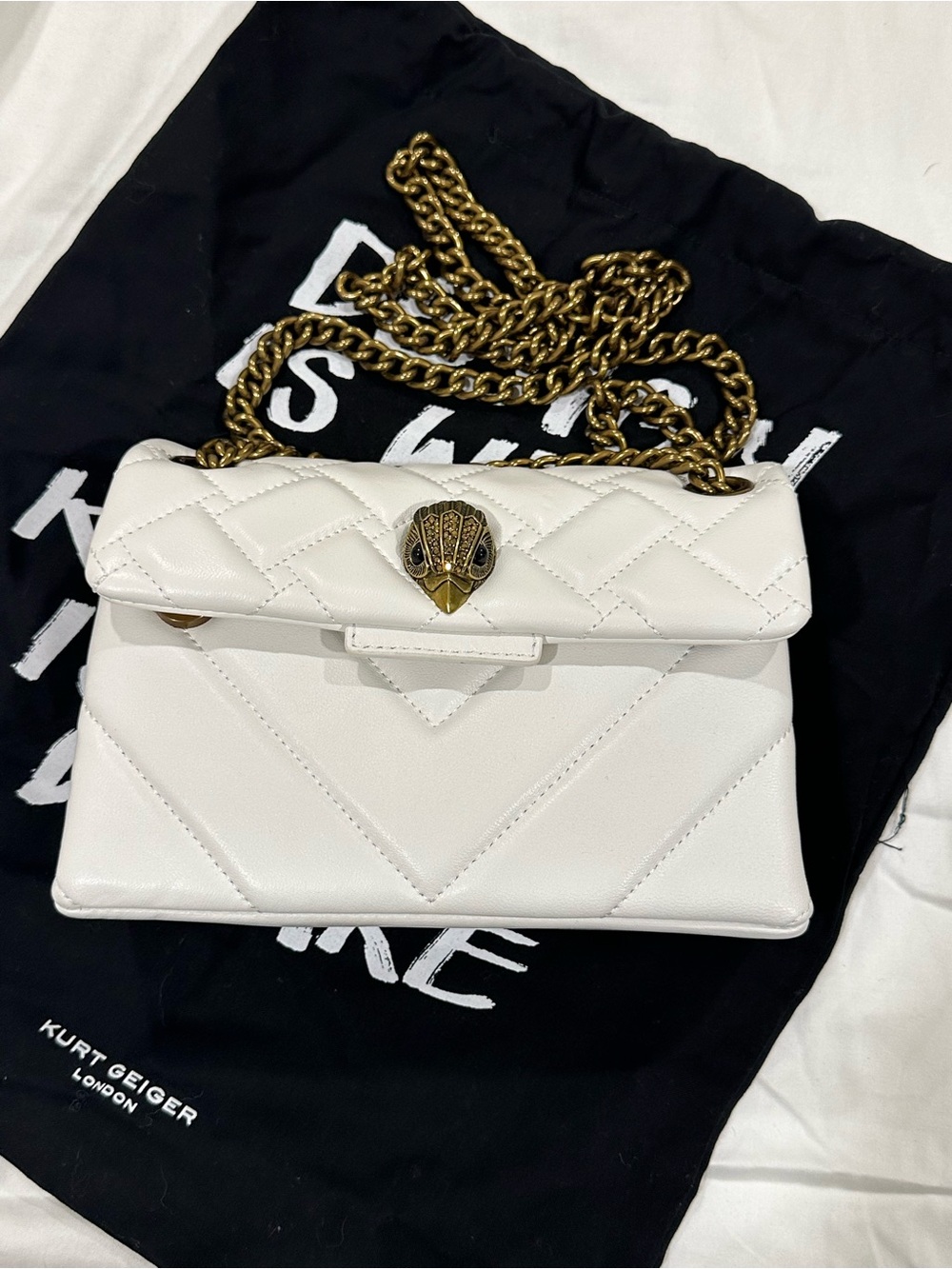 Kurt Geiger White Mini Kensington Leather Crossbody